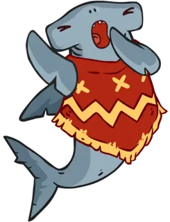 😴 cartoon, shark, hammerhead, animal, cheerful telegram sticker