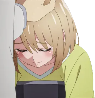 😚 Anime, Ragazza, Triste, Piangendo, Emozionale, Personaggio whatsapp sticker