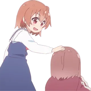 🤗 Anime, Cartoon, Freundschaft, Süß, Mädchen, Zuneigung, Kopf tätscheln telegram sticker