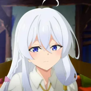🍃 anime, woman, white hair, blue eyes telegram sticker