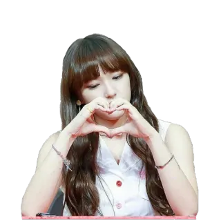 😘 femme, coeur, mains, amour, coréen, mignon, fille telegram sticker