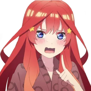 🍓 аниме, девушка, персонаж, рыжие волосы, указывает telegram sticker