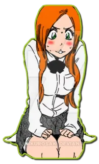 🙂 Orihime Inoue Bleach anime, manga, girl, school uniform, character, orihime inoue telegram sticker