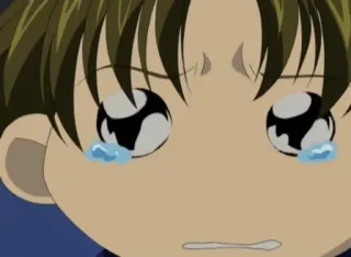 😢 Anime, Junge, weinend, traurig, Tränen telegram sticker