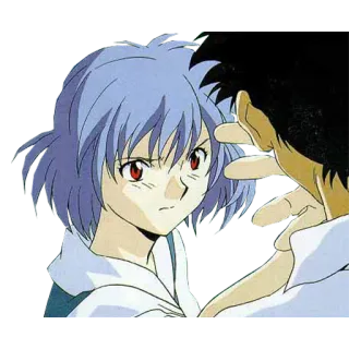 👊 Rei Ayanami Neon Genesis Evangelion anime, rei ayanami, neon genesis evangelion, character telegram sticker