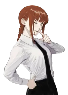 😏 Makima Chainsaw Man anime, makima, chainsaw man, character, woman, tie telegram sticker