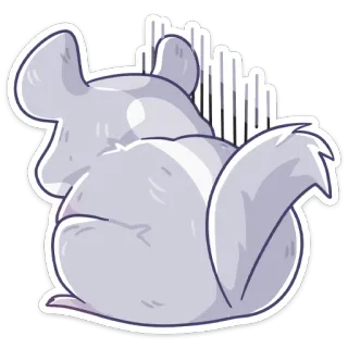 🙈 chinchila, roedor, animal, fofo, cinza, macio, adesivo whatsapp sticker