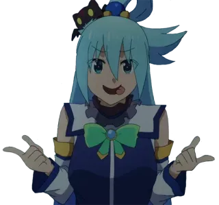 😋 Aqua Konosuba Аниме, Мультфильм, Милый, Смешной, Персонаж telegram sticker