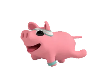 💪 หมู, ของเล่น, สีชมพู, สัตว์, น่ารัก telegram sticker