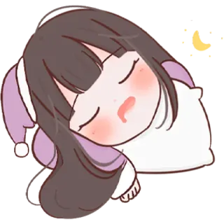 💤 schlafend, Anime Mädchen, süß, verschlafen, kawaii, ausruhend, Mädchen telegram sticker