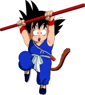 😮 Goku Dragon Ball 动漫, 男孩, 卡通, 武术, 尾巴 telegram sticker