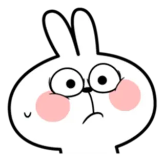 😕 bunny, rabbit, cartoon, animal, cute, sticker, funny telegram sticker
