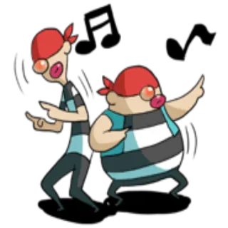 🎼 kartun, karakter, kerudung merah, kaus bergaris, menunjuk, animasi whatsapp sticker