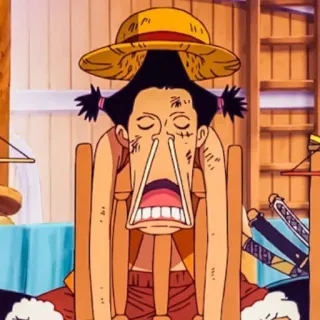 🤌 Luffy One Piece anime, one piece, luffy, śmieszne, słomkowy kapelusz, parodia whatsapp sticker