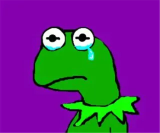 😢 Kermit Kermit la rana, piangere, triste, rana, meme telegram sticker