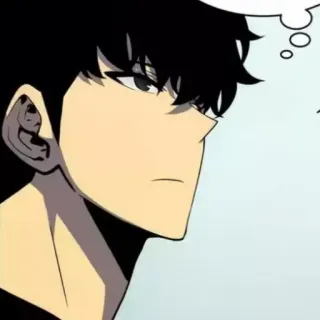 😕 Anime, Homme, Cheveux Noirs, Portrait, Sérieux, Coréen, Animation, Personnage telegram sticker