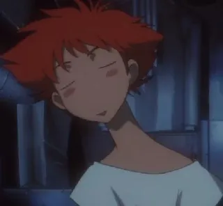 😴 Edward Wong Hau Pepelu Tivrusky IV Cowboy Bebop anime, dibujos animados, personaje, Edward, Cowboy Bebop, pelo rojo, gracioso telegram sticker