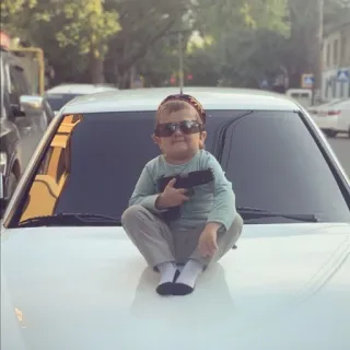 🔫 Hasbulla Magomedov enfant, arme, voiture, Hasbulla, Magomedov telegram sticker