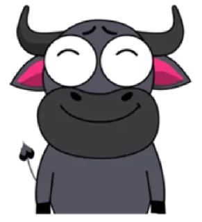😊 Hoạt hình, Động vật, Trâu, Nhãn dán telegram sticker