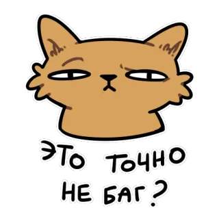 😒 ЭТО ТОЧНО
НЕ БАГ? chat, drôle, question, mème, dessin animé telegram sticker