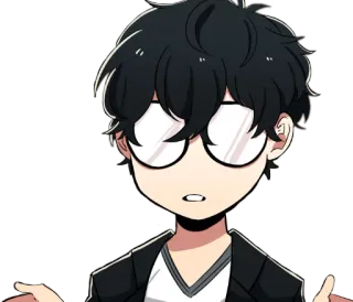 👐 Anime, Personaje, Dibujo animado, Gafas, Emociones, Gesto telegram sticker