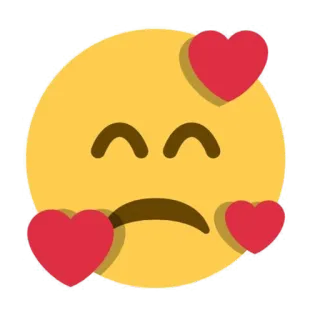 😟 emoji, sad, hearts, love telegram sticker