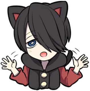 👋 Anime, Katzenohren, Kawaii, Chibi, Manga, Süß, Sticker telegram sticker