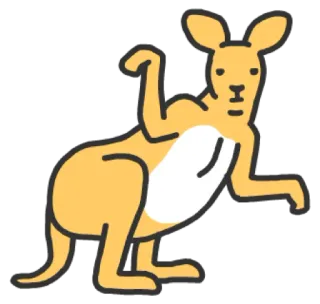 😐 Känguru, Tier, Beuteltier, Cartoon, Australien, Wildtier telegram sticker