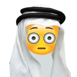 😳 emoji, middle east, culture, traditional whatsapp sticker