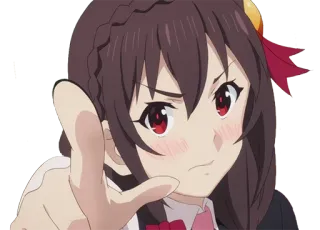👈 Yunyun KonoSuba อนิเมะ, มังงะ, ยุนยุน, Konosuba, น่ารัก, ผู้หญิง, Waifu telegram sticker