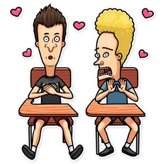 🥰 Beavis and Butt-Head Мультфильмы, Комедия, Анимация, Подростки, Школа, Парты, MTV telegram sticker