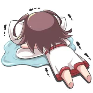 😞 sleepy, anime, pillow, tired, cartoon telegram sticker