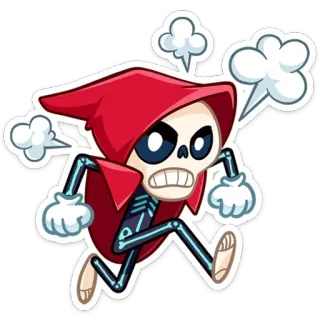 😡 scheletro, arrabbiato, cartone animato, personaggio, halloween, morte telegram sticker