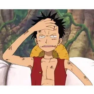 🤦 Monkey D. Luffy One Piece Anime, One Piece, Monkey D. Luffy, Desenho animado, Mangá telegram sticker