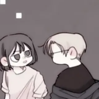 🍢 Kreskówka, Para, Ilustracja, Związek, Anime telegram sticker
