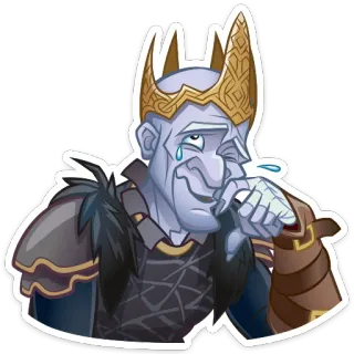 😅 triste, llorando, rey, corona, fantasía telegram sticker