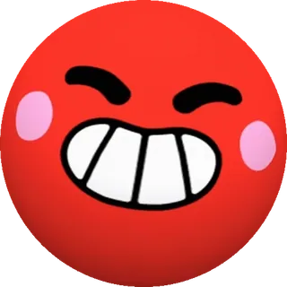 😁 Emoji, Rouge, Dessin animé, Visage, Joyeux, Sourire whatsapp sticker