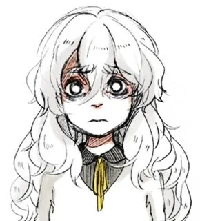 🩹 anime, girl, cartoon, eyes, creepy, white hair telegram sticker