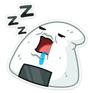 😴 ZZZ onigiri, dormire, zzz, palla di riso, cibo, stanco telegram sticker