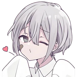 😘 anime, sticker, cute, boy, wink, heart telegram sticker