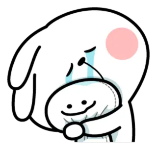 😭 llorando, triste, kawaii, conejo, lindo, emocional, personaje whatsapp sticker