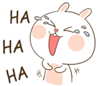 😂 HA HA HA bunny, rabbit, laughter, funny, cute, cartoon, laughing telegram sticker