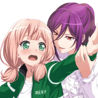 🦩 羽丘女子 อนิเมะ, เด็กผู้หญิง, ชุดนักเรียน, ญี่ปุ่น, ภาพเหมือน telegram sticker
