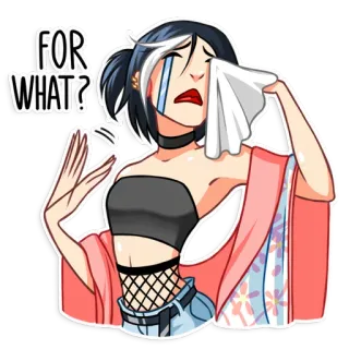 🤧 FOR WHAT? chorando, triste, menina, emo, anime, mulher, desenho animado, emoções whatsapp sticker