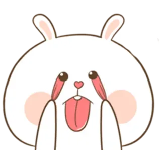 😜 Hase, Kaninchen, Cartoon, niedlich, verspielt, albern, Zunge, Augen telegram sticker