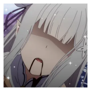 🍰 Emilia Re:Zero Anime, Terror, Sangre, Gore, Personaje, Pegatina, Fantasía whatsapp sticker