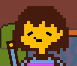 🙋 Frisk Undertale Pixel art, Video game, Karakter, Undertale, Frisk telegram sticker