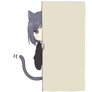 👀 Anime, Chica gato, Lindo, Manga, Mirando whatsapp sticker