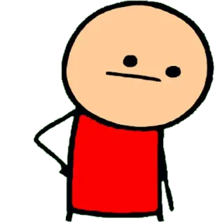 😐 Cartoon, Figur, Strichmännchen, Ausdruckslos, Minimalistisch, Cyanide and Happiness telegram sticker