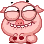 😖 schwein, cartoon, tier, süß, lustig, rosa telegram sticker